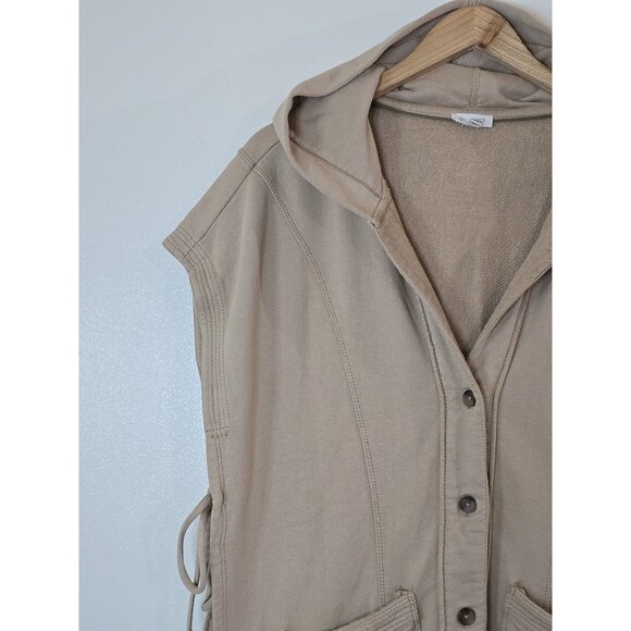 PILCRO Side Tie Button Front Poncho Women S / M Lagenlook Oversized Hooded Vest - Picture 4 of 13